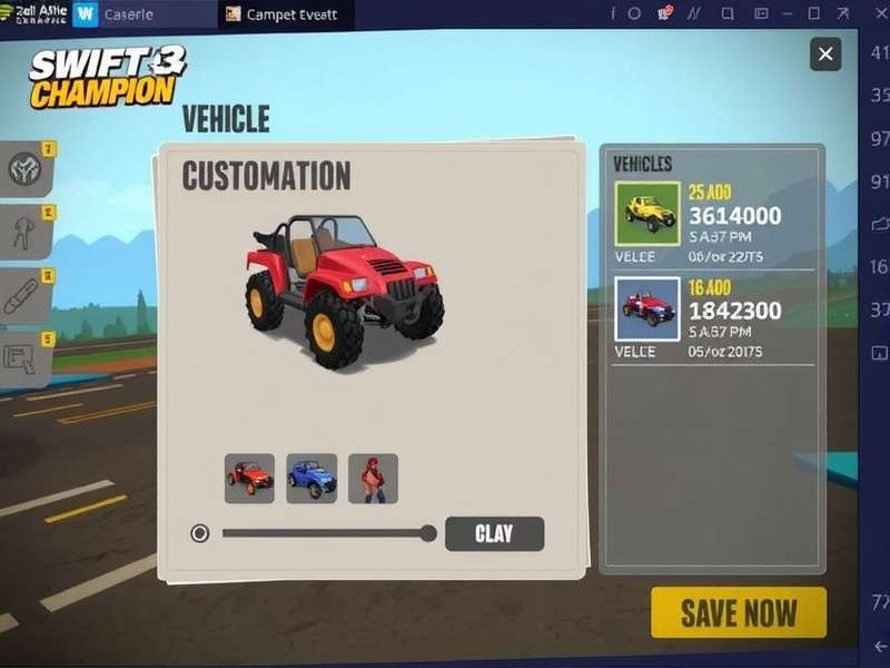 Vehicle customization options in Swift Surge Champion